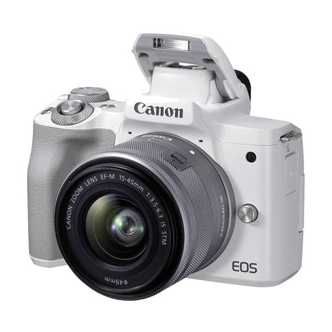 Canon EOS M50 Mark II Mirrorless Camera with 15-45mm Lens (White)