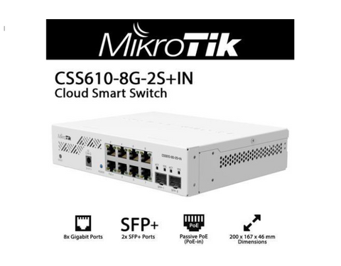 Mikrotik CSS610-8G-2S+IN Ethernet Switch