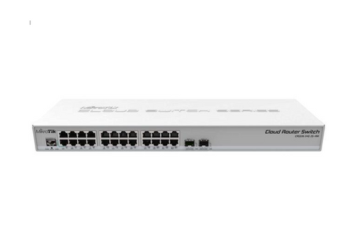 Mikrotik CRS326-24G-2S+RM Cloud Router Switch 326-24G-2S+RM 24 Gigabit port switch with 2 x SFP+ cages in 1U rackmount case, Dual boot (RouterOS or SwitchOS)