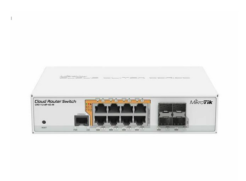 Mikrotik CRS112-8P-4S-IN 8x Gigabit Ethernet Smart Switch with PoE-out, 4x SFP c