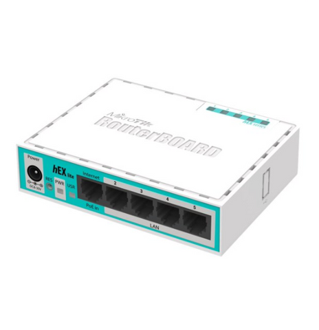 MikroTik RouterBOARD hEX lite RB750r2 - Router - 4-port switch