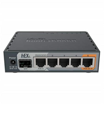 mikrotik hex s gigabit ethernet router with sfp port (rb760igs)