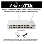 MikroTik CRS125-24G-1S-2HnD-IN, 4dBi, 30dBm, 600MHz, 128MB, 2. 4GHz, 24xGigabit, SFP, LCD, microUSB, L5